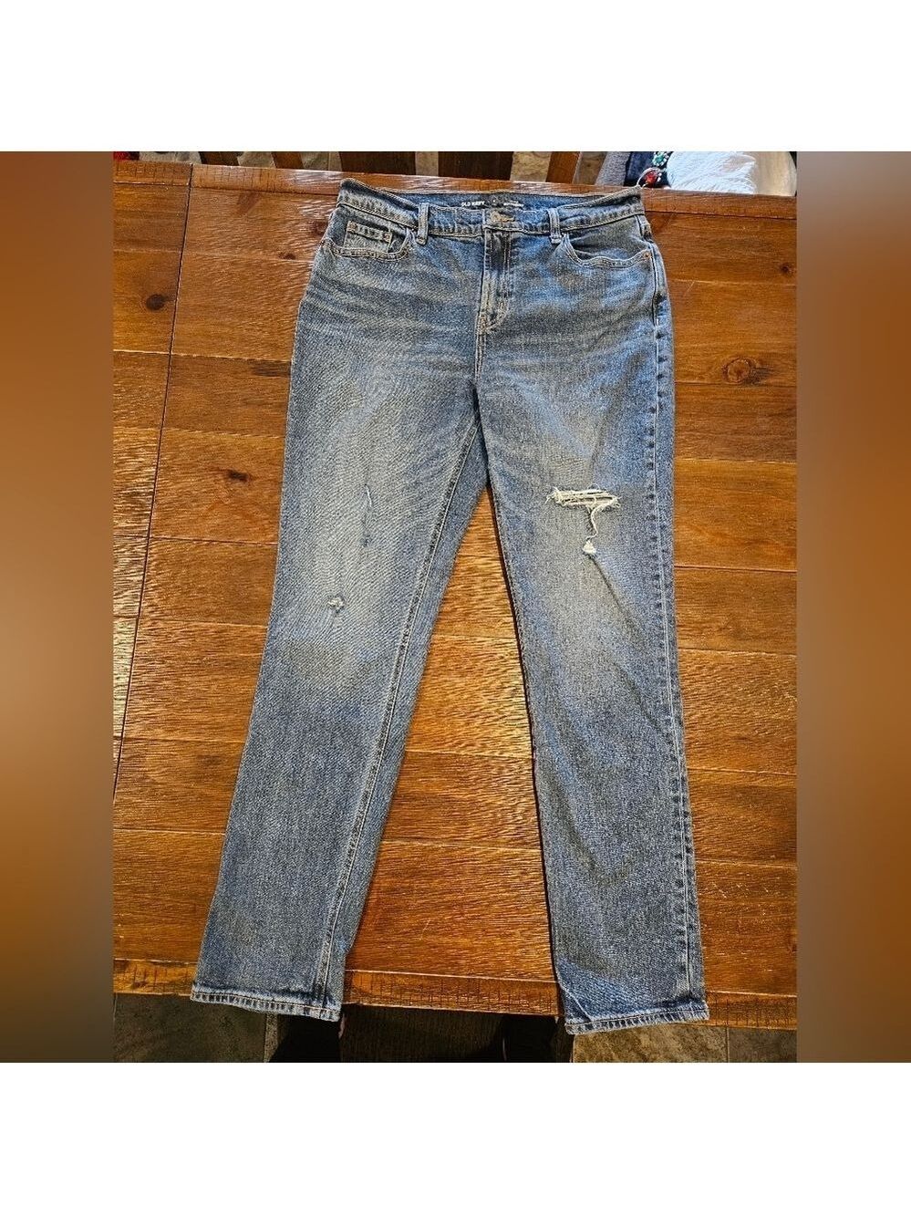 Old Navy Women's Mid-Rise Boyfriend Distressed Denim Jeans Size 8 Tall